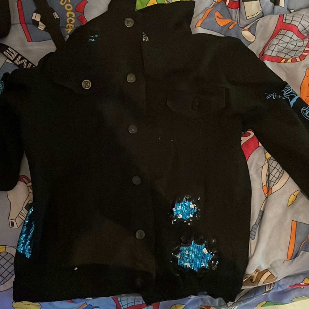 Black dexter laboratory varsity jacket